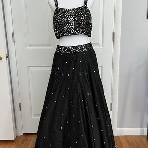 Black Lehenga set with beautiful mirror work